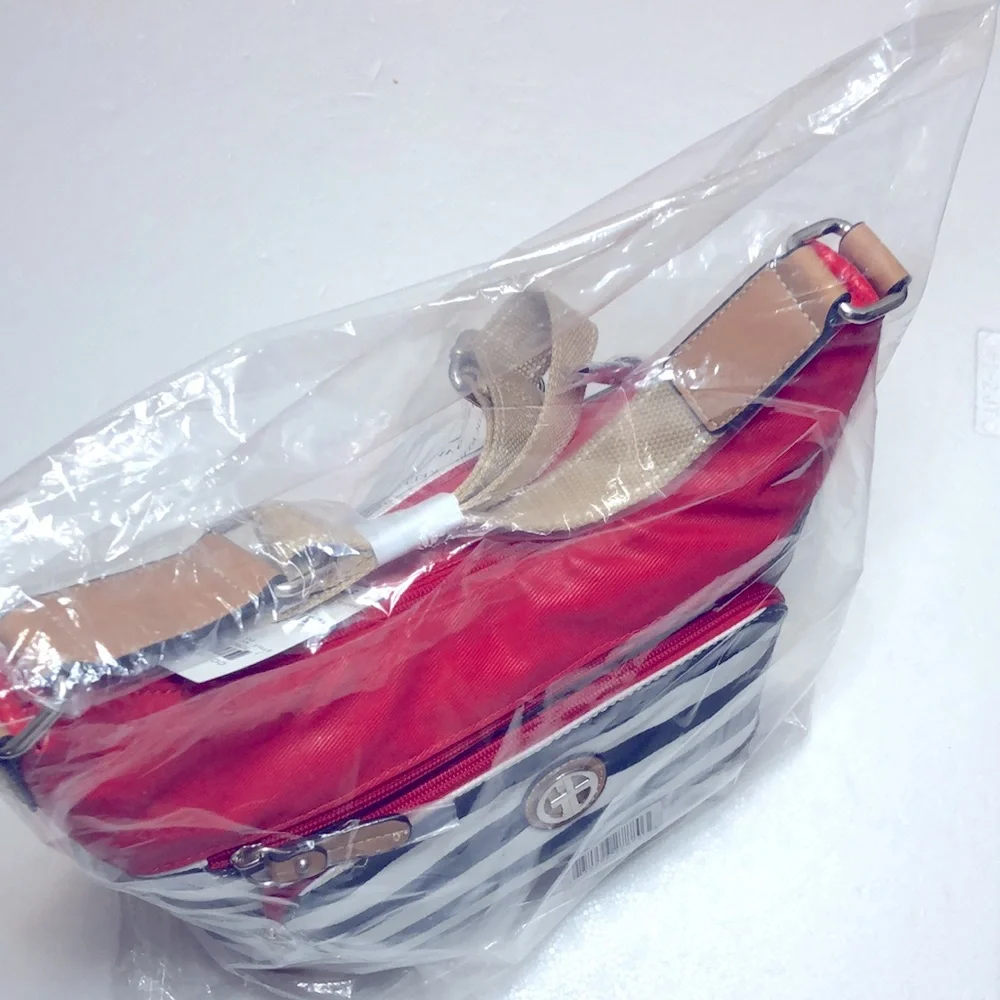 NWT GIANI BERNINI CANVAS STRIPE HOBO SHOULDER CROSSBODY